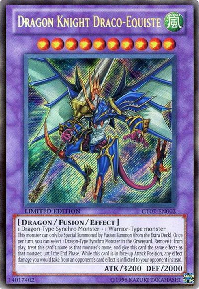 Dragon Knight Draco-Equiste (CT07-EN003) - Secret Rare