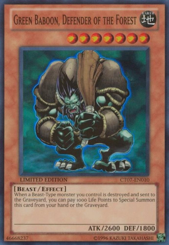 Green Baboon, Defender of the Forest (CT07-EN010) - Super Rare