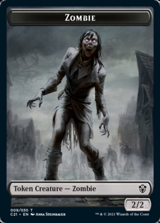Zombie // Jeton double face d’horreur [Jetons Commander 2021] 