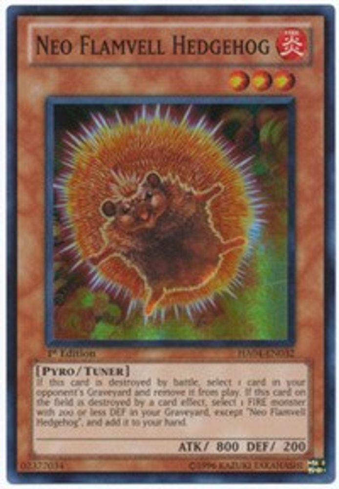 Neo Flamvell Hedgehog (HA04-EN032) - Super Rare