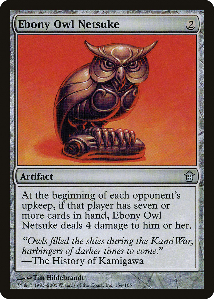 Ebony Owl Netsuke (SOK-154) - Saviors of Kamigawa Foil
