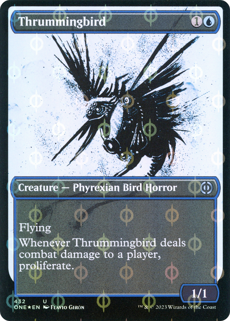 Thrummingbird (Showcase Ichor Step-and-Compleat Foil) [Phyrexia : Tous seront un] 