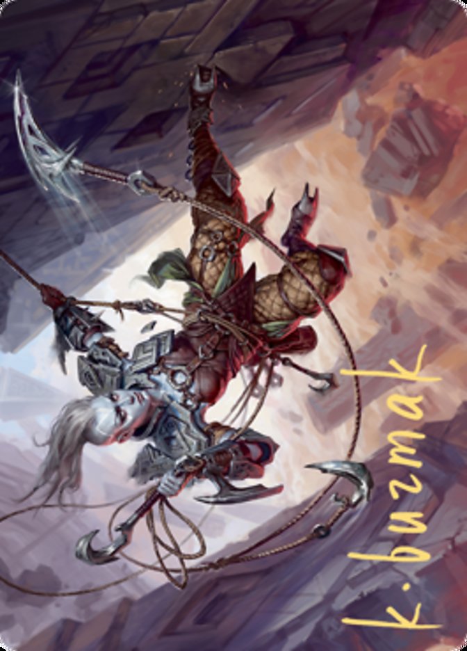 Akiri, Fearless Voyager Art Card (Signature estampillée or) [Zendikar Rising Art Series] 
