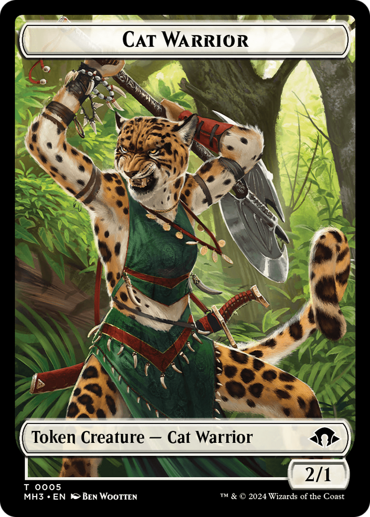 Servo // Jeton double face Cat Warrior [Modern Horizons 3 Tokens] 
