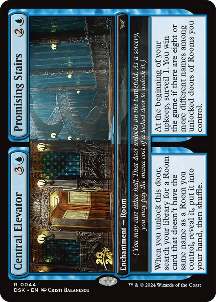 Central Elevator // Promising Stairs (PRE-044) - Duskmourn: House of Horror Promos Foil