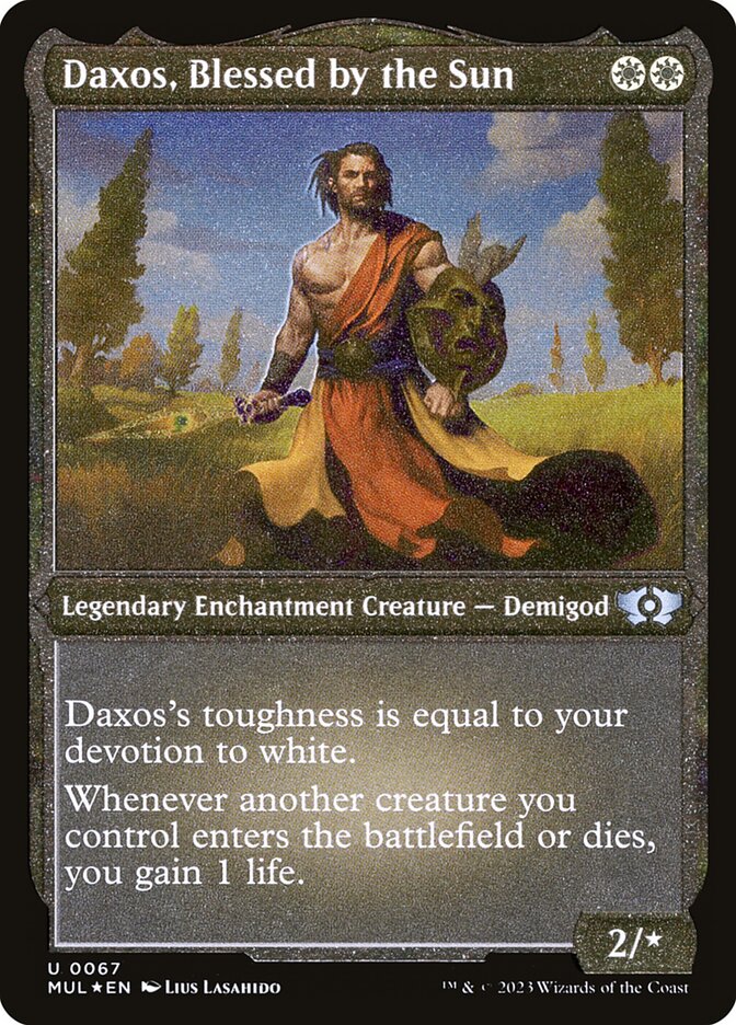 Daxos, béni par le soleil (feuille gravée) [Légendes multivers] 
