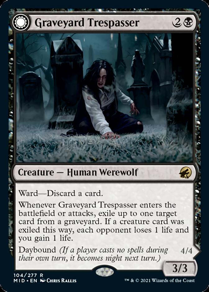 Graveyard Trespasser (MID-104) - Innistrad: Midnight Hunt: (Double Faced Transform)