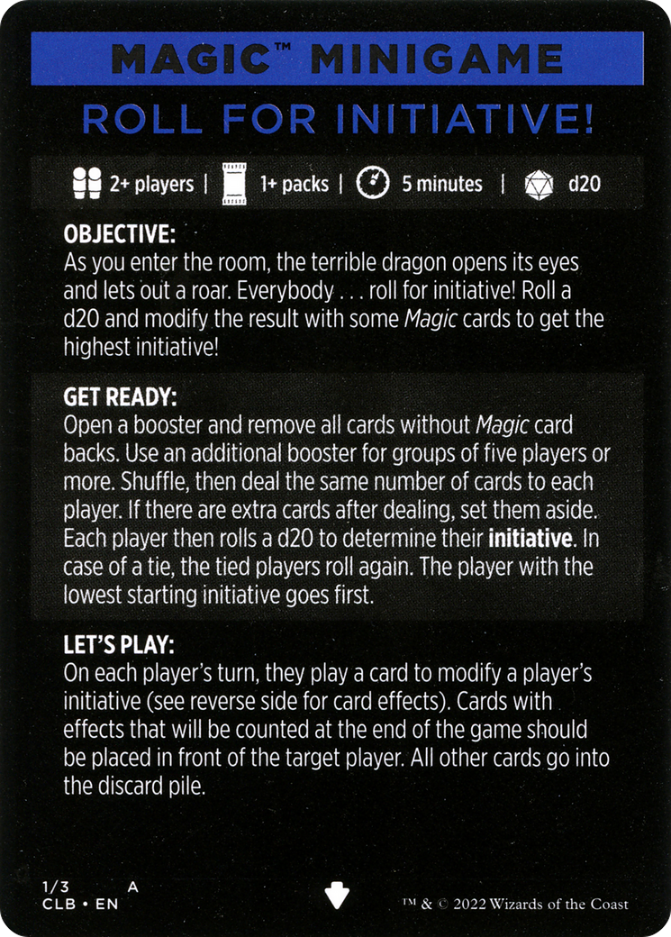 Lancez-vous pour l'initiative ! (Mini-jeu magique) [Mini-jeu Commander Legends : Bataille pour Baldur's Gate] 