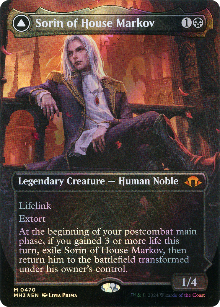 Sorin de la maison Markov // Sorin, nouveau-né vorace (sans bordure) (feuille texturée) [Modern Horizons 3] 