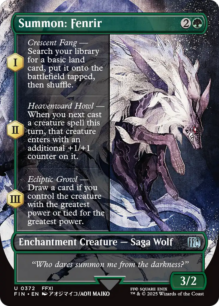 Summon: Fenrir (Borderless) (FIN-372) - FINAL FANTASY: (enchantment) (Borderless)