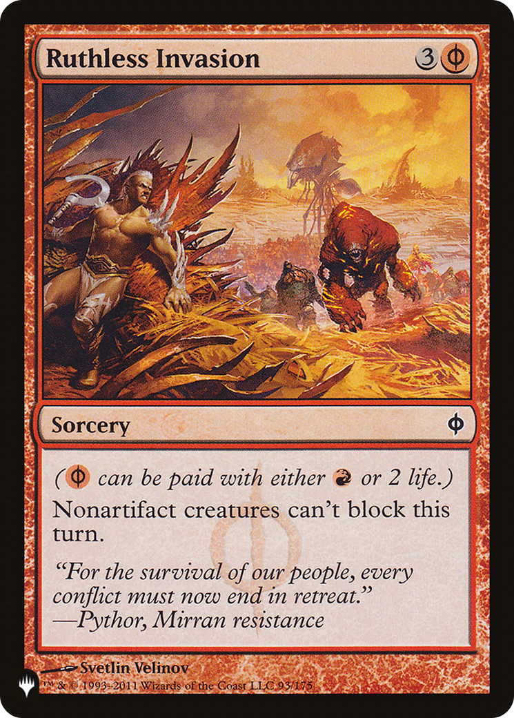 Invasion impitoyable [La liste] 