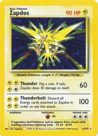 Zapdos 016  - Holofoil - Holo Rare