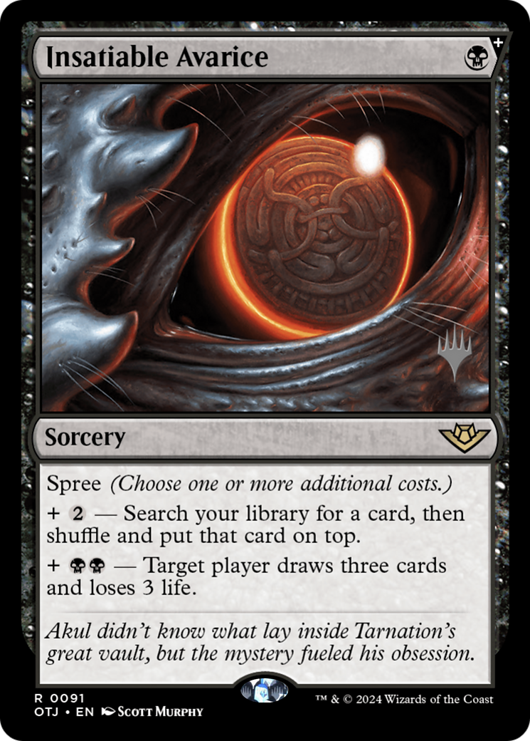 Avarice insatiable (Pack promotionnel) [Promotions des hors-la-loi de Thunder Junction] 
