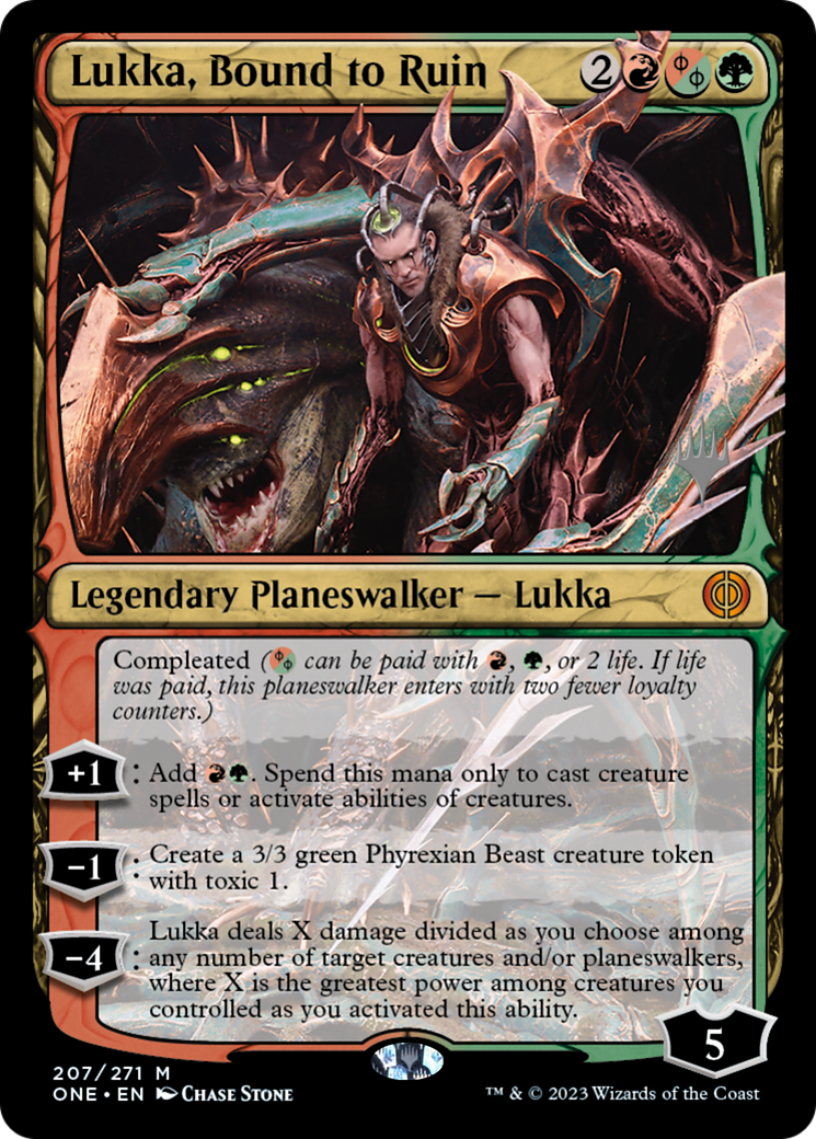 Lukka, Bound to Ruin (Pack promotionnel) [Phyrexia : All Will Be One Promos] 
