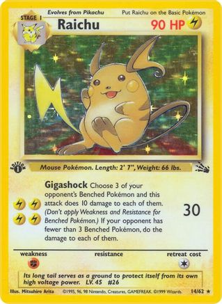 Raichu (14) (14) 014  - 1st Edition Holofoil - Holo Rare