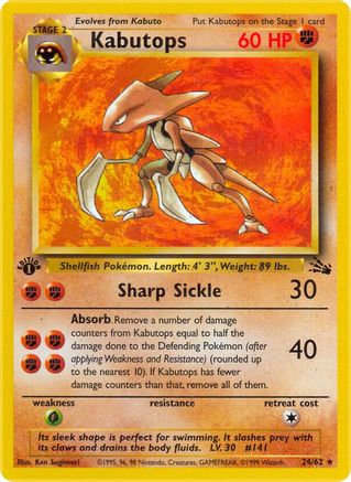 Kabutops (24) (24) 024  - 1st Edition - Rare