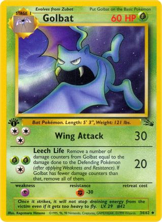 Golbat (34/62) [Fossile 1ère édition] 