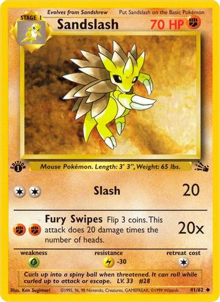 Sandslash 041  - 1st Edition - Uncommon