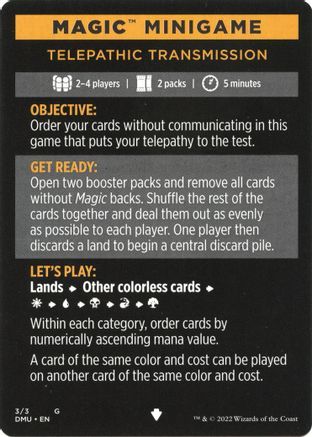Magic Minigame: Telepathic Transmission (DMU-003) - Dominaria United