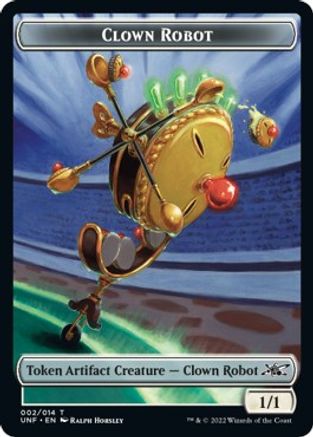 Clown Robot (002) // Treasure (013) Double-sided Token (UNF-) - Unfinity Foil