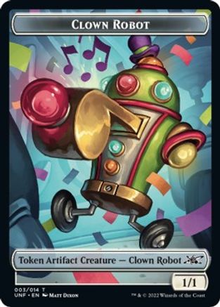 Clown Robot (003) // Food (010) Double-sided Token (UNF-) - Unfinity Foil