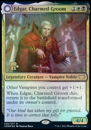 Edgar, Charmed Groom // Edgar Markov's Coffin (PRE-236S) - Innistrad: Crimson Vow Promos: (Double Faced Transform) Foil