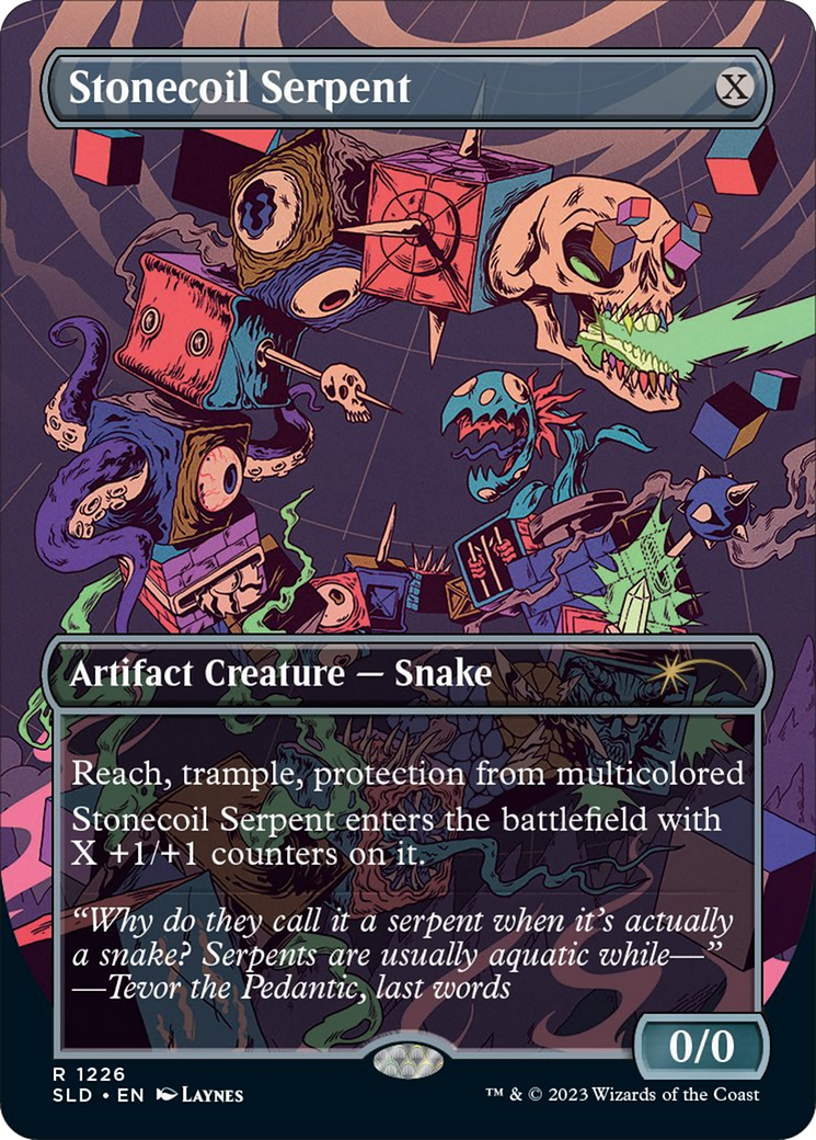 Serpent de bobine de pierre (sans bordure) [Série Secret Lair Drop] 