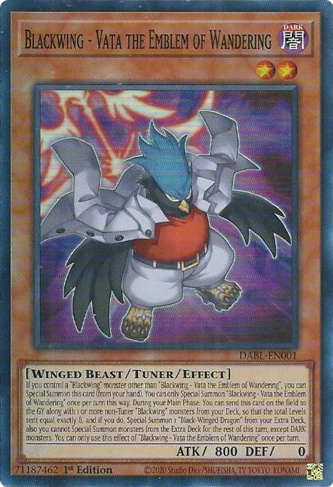 Blackwing - Vata the Emblem of Wandering (DABL-EN001) - Super Rare