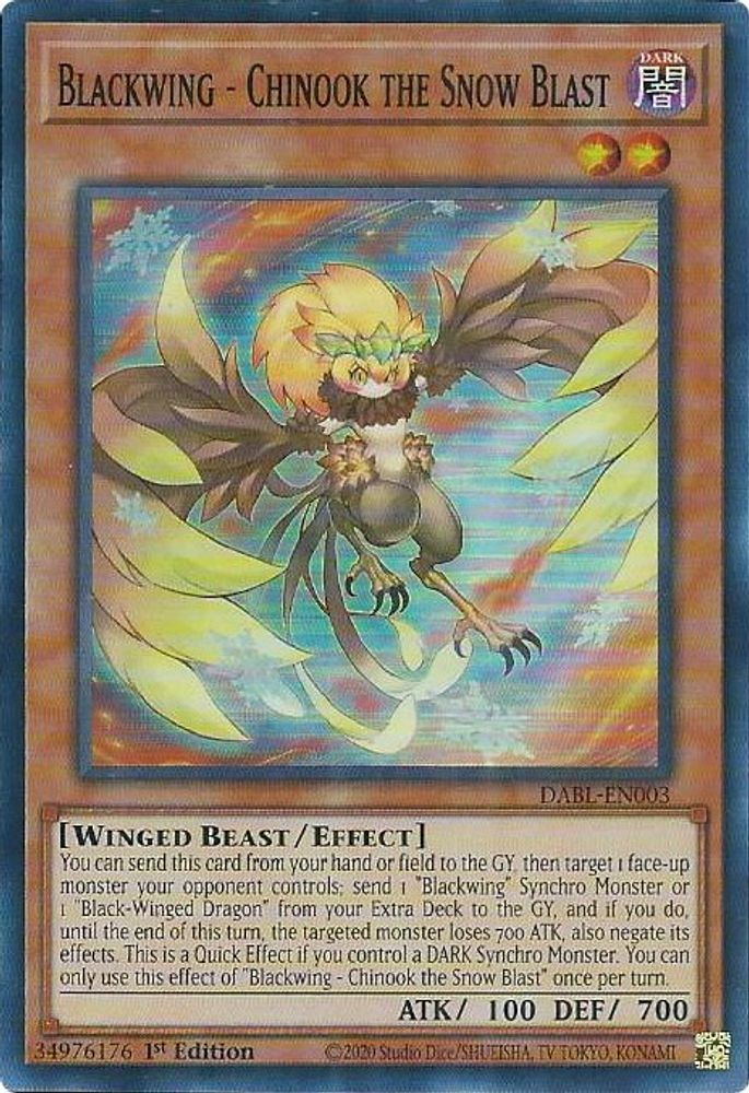 Blackwing - Chinook the Snow Blast (DABL-EN003) - Super Rare
