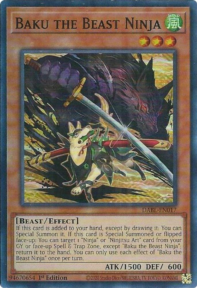 Baku the Beast Ninja (DABL-EN017) - Super Rare