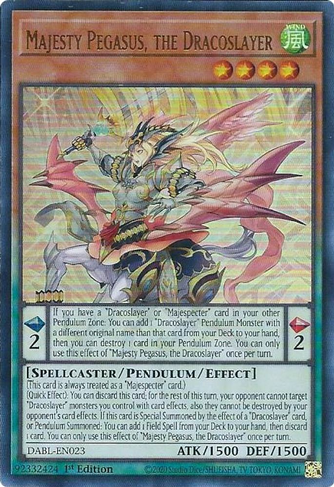 Majesty Pegasus, the Dracoslayer (DABL-EN023) - Ultra Rare