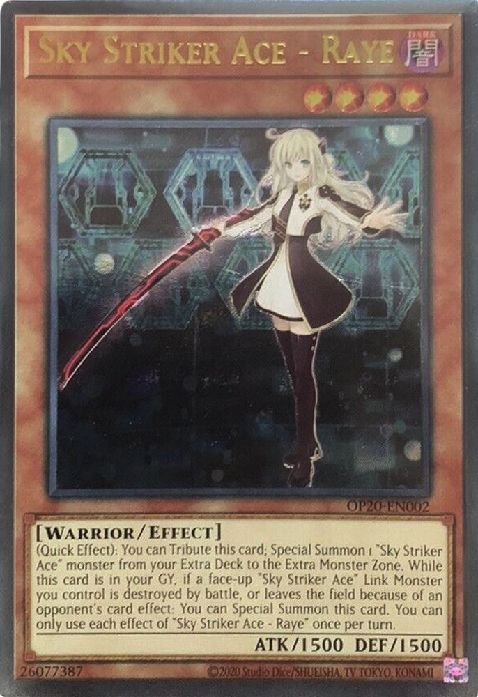 Sky Striker Ace - Raye (UTR) (OP20-EN002) - Ultimate Rare
