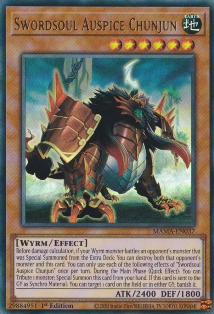 Swordsoul Auspice Chunjun (MAMA-EN037) - Ultra Rare
