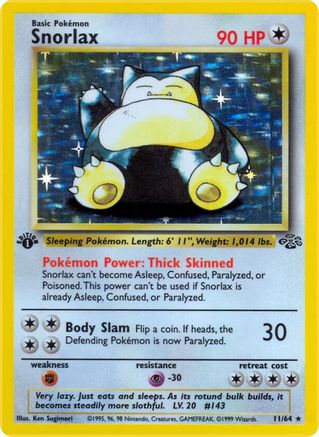 Snorlax (11) (11) 011  - 1st Edition Holofoil - Holo Rare