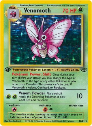 Venomoth (13) (13) 013  - 1st Edition Holofoil - Holo Rare