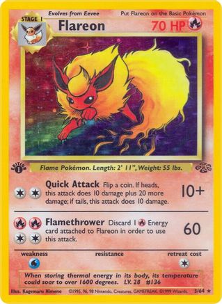 Flareon (3) (3) 003  - 1st Edition Holofoil - Holo Rare