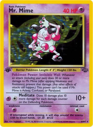 Mr. Mime (6) (6) 006  - 1st Edition Holofoil - Holo Rare