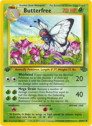 Butterfree 033  - 1st Edition - Uncommon