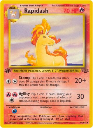Rapidash 044  - 1st Edition - Uncommon