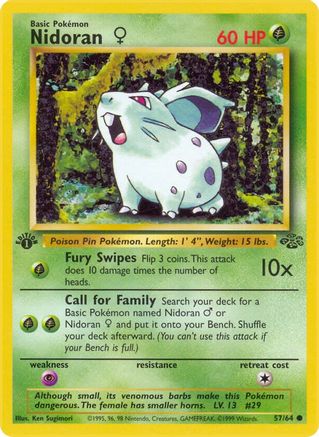 Nidoran F 057  - 1st Edition - Common