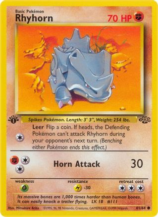 Rhyhorn 061  - 1st Edition - Common