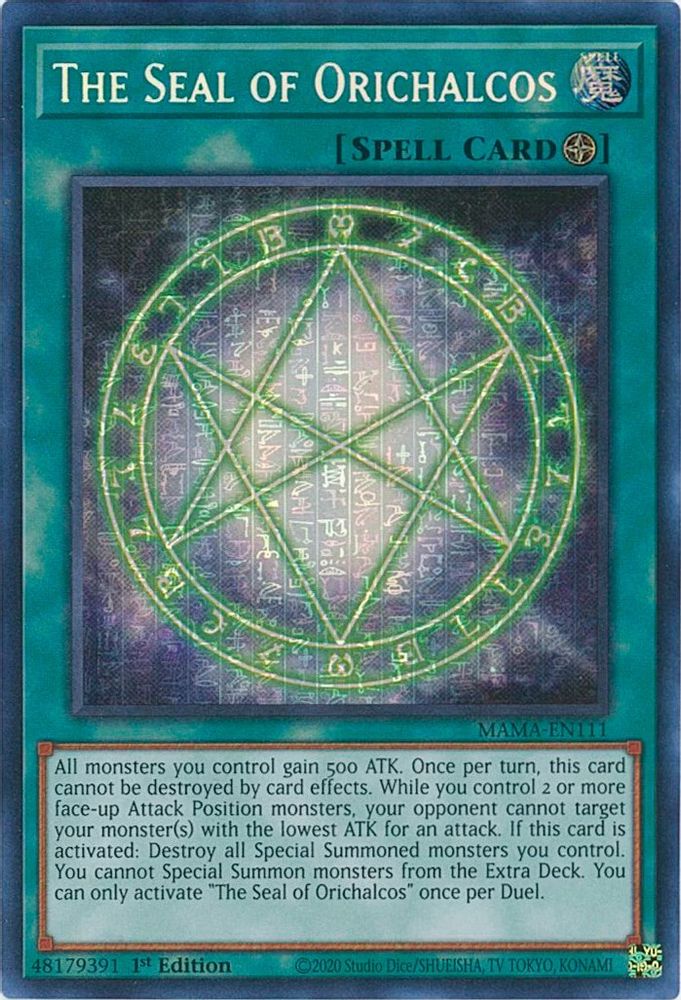 The Seal of Orichalcos (Ultra Pharaoh's Rare) (MAMA-EN111) - Ultra Pharaoh’s Rare