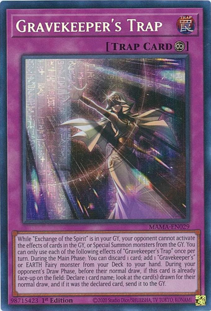 Gravekeeper's Trap (Secret Pharaoh's Rare) (MAMA-EN029) - Secret Pharaoh’s Rare