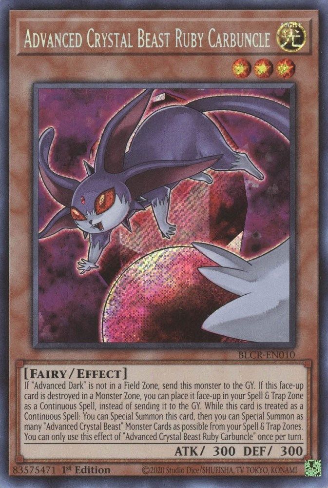 Advanced Crystal Beast Ruby Carbuncle (BLCR-EN010) - Secret Rare