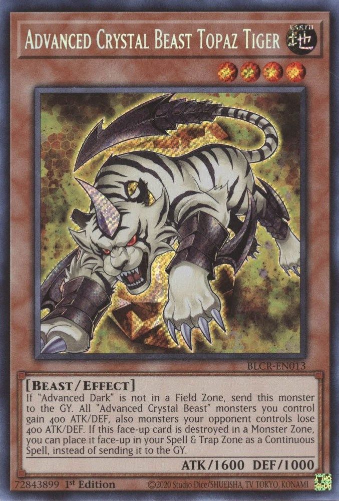 Advanced Crystal Beast Topaz Tiger (BLCR-EN013) - Secret Rare