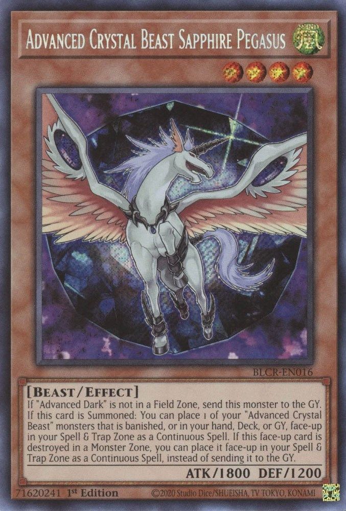 Advanced Crystal Beast Sapphire Pegasus (BLCR-EN016) - Secret Rare