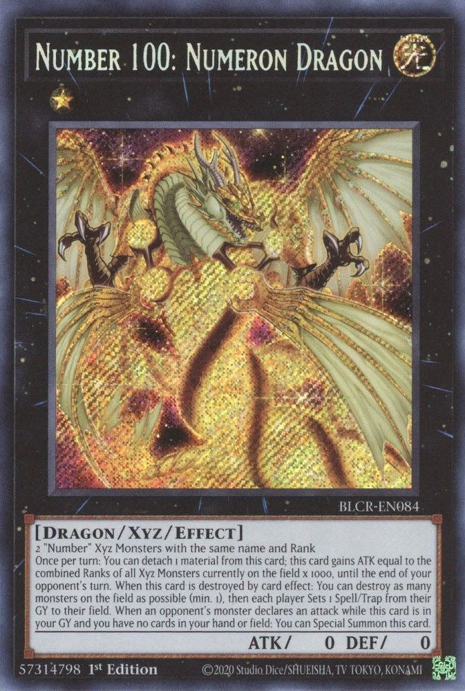 Number 100: Numeron Dragon (BLCR-EN084) - Secret Rare