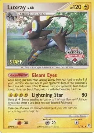 Luxray (7/130) (Championnats nationaux) (Staff) [Diamond &amp; Pearl : Base Set] 