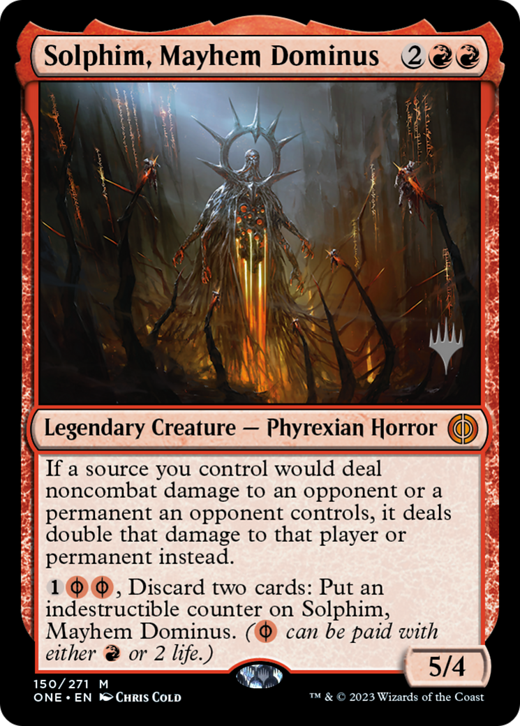 Solphim, Mayhem Dominus (Pack promotionnel) [Phyrexia : All Will Be One Promos] 