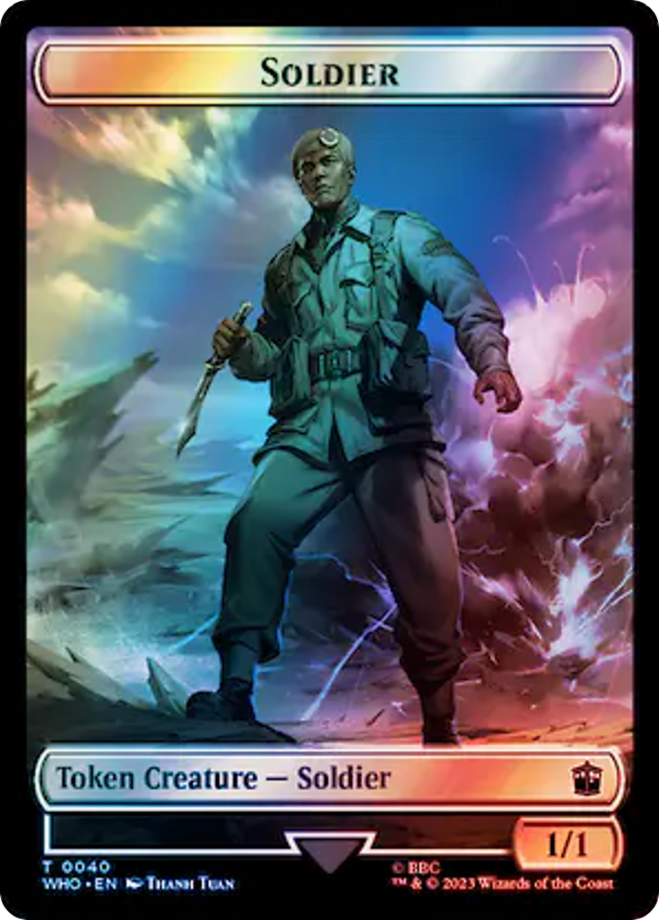 Soldat // Marque du jeton double face Rani (Surge Foil) [Doctor Who Tokens] 